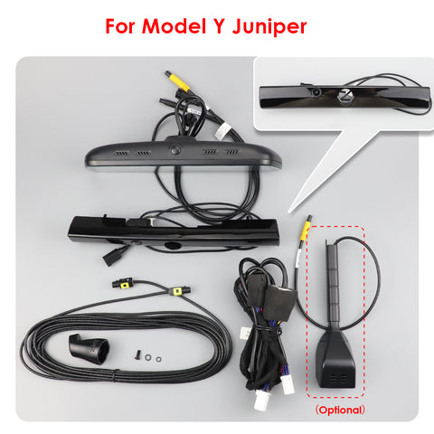 for Tesla Model 3 Highland / Y Juniper Model 3 / Y Streaming Media Recorder Smart Rearview Mirror HD DVR Display