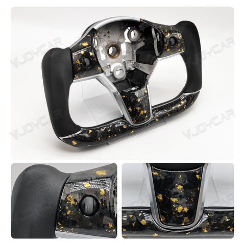 Genuine Dry Carbon Fiber Yoke Steering Wheel for Model3 ModelY