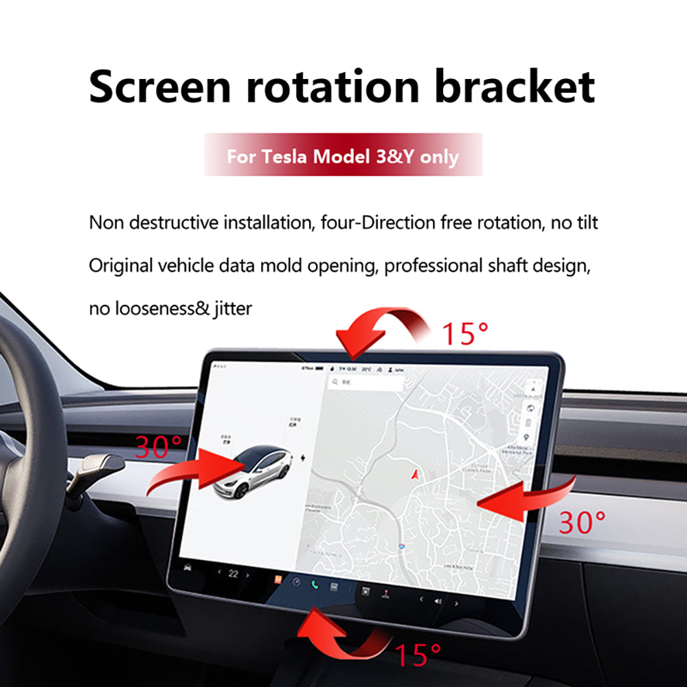 For Tesla Screen Swivel Model 3 Highland Model Y Juniper Panel Display Screen Rotation Bracket Navigation Display Rotating Holder Swivel Kit