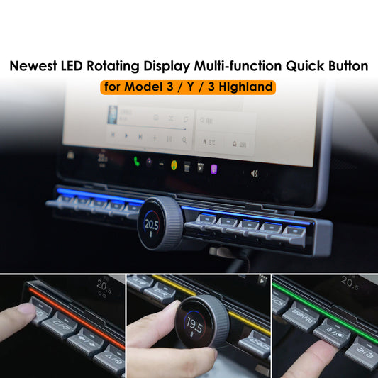 for Tesla Model Y Juniper Quick Commander Model 3 Highland Key Button Physical Gear Shift Knob Rotating LCD Display Center Control