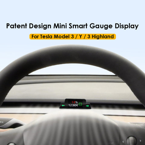 VJOYCAR Mini OBD HUD Gauge Display for Tesla Model Y/3/3 Highland Small Body Many Functions only Display at Need.