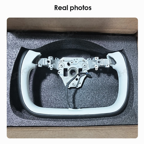 New 2026 Tesla Model Y Juniper Yoke Steering Wheel Custom Double Colors With Heating 350mm Retrofit Replacement 2025+