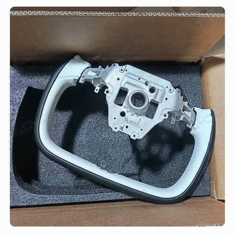 New 2026 Tesla Model Y Juniper Yoke Steering Wheel Custom Double Colors With Heating 350mm Retrofit Replacement 2025+