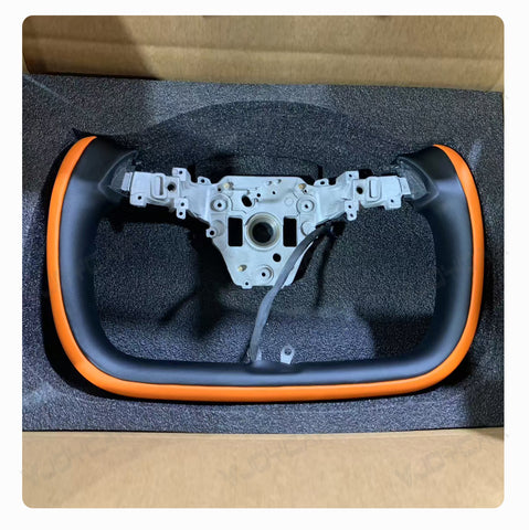 New 2026 Tesla Model Y Juniper Yoke Steering Wheel Custom Double Colors With Heating 350mm Retrofit Replacement 2025+
