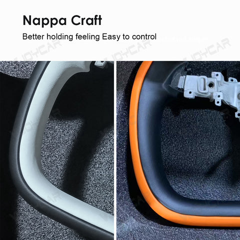 New 2026 Tesla Model Y Juniper Yoke Steering Wheel Custom Double Colors With Heating 350mm Retrofit Replacement 2025+