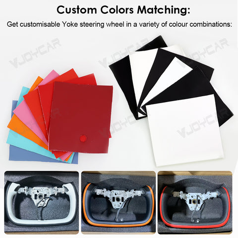 New 2026 Tesla Model Y Juniper Yoke Steering Wheel Custom Double Colors With Heating 350mm Retrofit Replacement 2025+