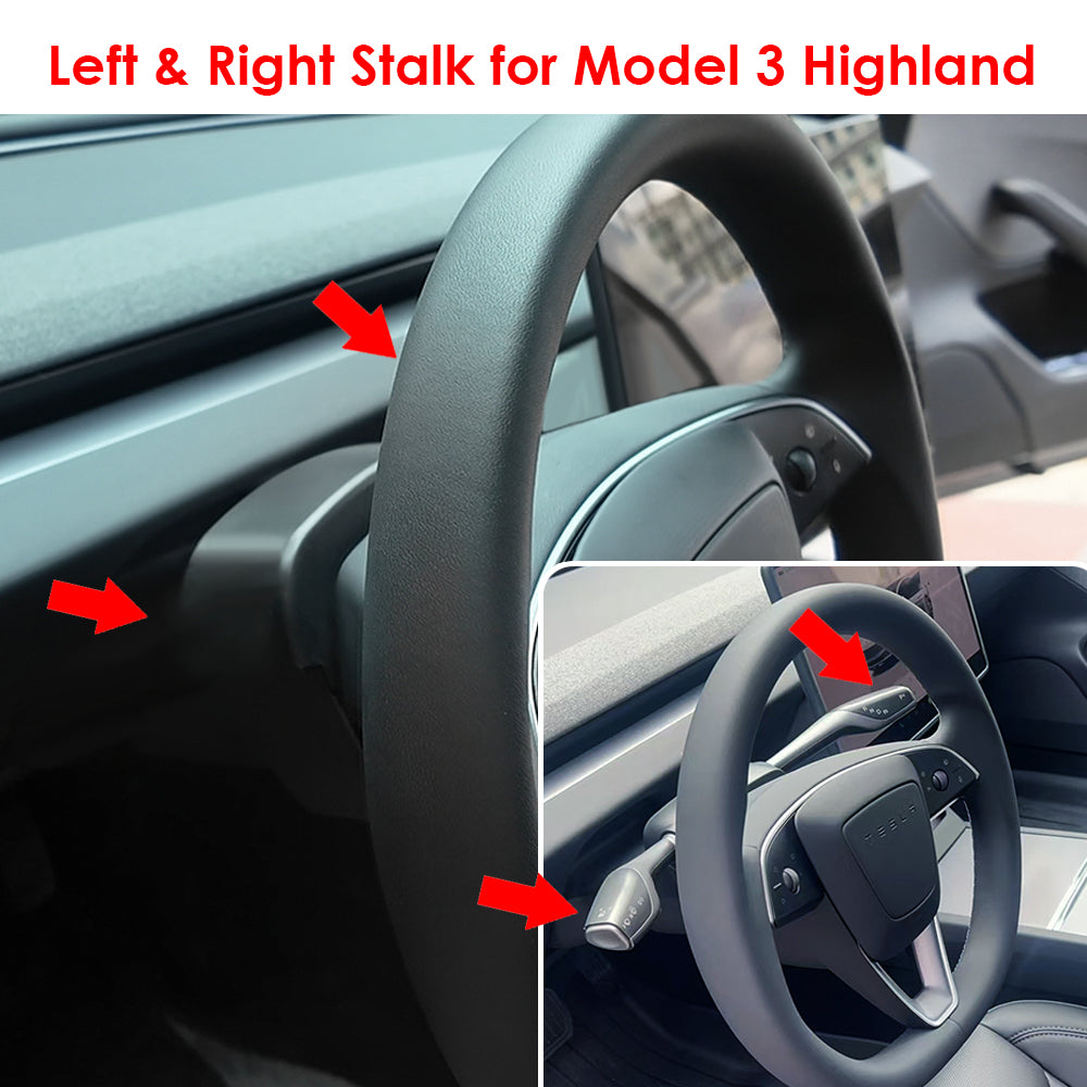 New Physical Button Turning Stalks Handle Gear Lever Shifter for Tesla 3 Highland 2023.3+ Left Right Stalks 2025.8+ Right Stalk