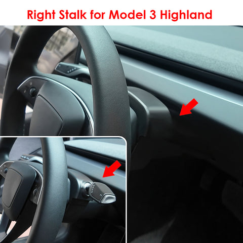New Physical Button Turning Stalks Handle Gear Lever Shifter for Tesla 3 Highland 2023.3+ Left Right Stalks 2025.8+ Right Stalk