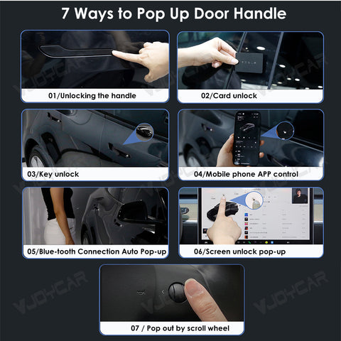 New for Tesla Auto Door Handle Wireless Install Multi-contact Pop Up Keep Original Handles Custom Colors