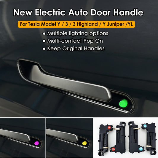 New for Tesla Auto Door Handle Wireless Install Multi-contact Pop Up Keep Original Handles Custom Colors