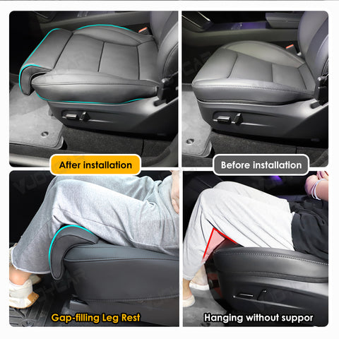 For Tesla Model 3 / Y / 3 Highland / Y Juniper New Upgrade Nappa Leather Full Surround Seat Cushion Cover with Extended Leg Support