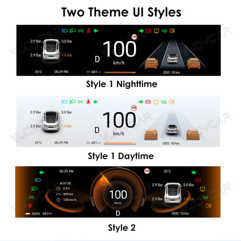 Newest Gen3 9.66 inches Instrument Display for Tesla New Model Y Juniper Dashboard with Air Outlet for All Tesla Model 3 Y