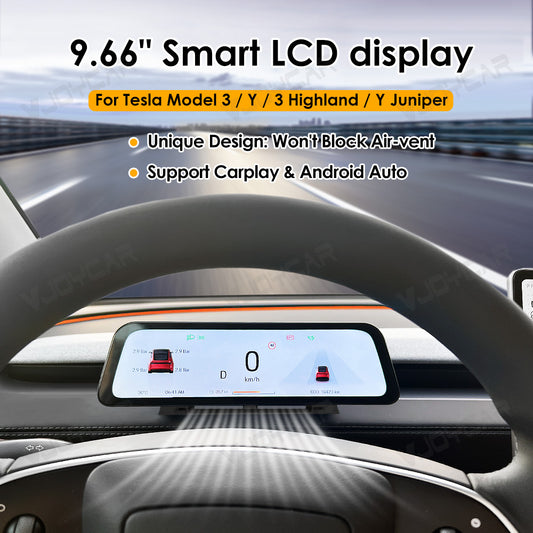 Newest Gen3 9.66 inches Instrument Display for Tesla New Model Y Juniper Dashboard with Air Outlet for All Tesla Model 3 Y