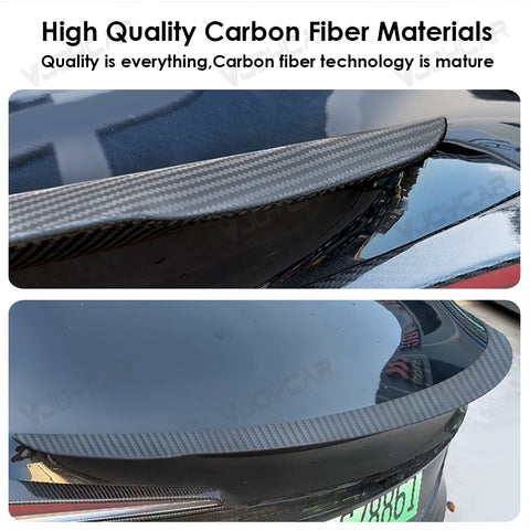 New Design Real Carbon Fiber Spoiler For Tesla Model 3 Highland Trunk Wing Fabric Kits