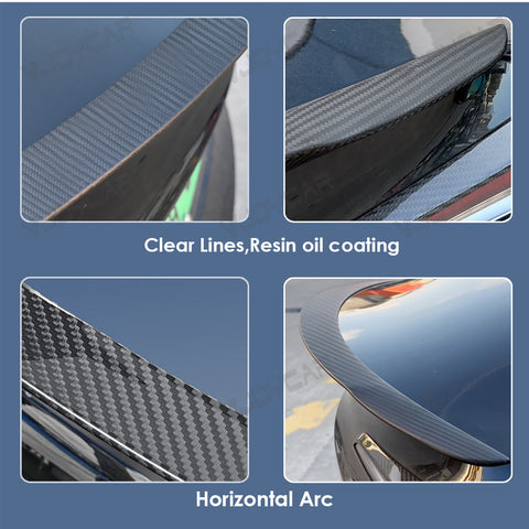 New Design Real Carbon Fiber Spoiler For Tesla Model 3 Highland Trunk Wing Fabric Kits