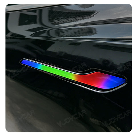 New Upgrade for Tesla Auto Door Handle Wireless Install Multi-contact Pop Up Colorful LED Panel