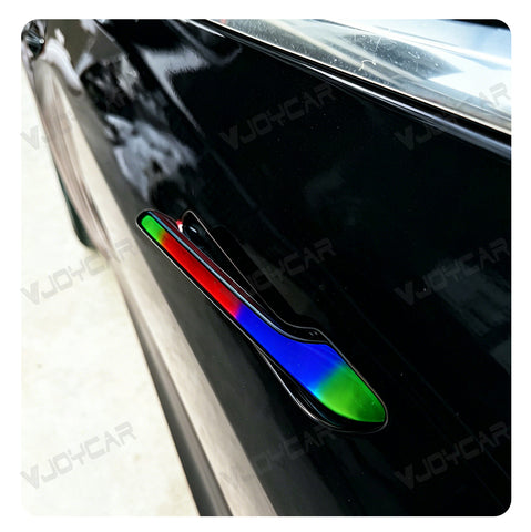 New Upgrade for Tesla Auto Door Handle Wireless Install Multi-contact Pop Up Colorful LED Panel