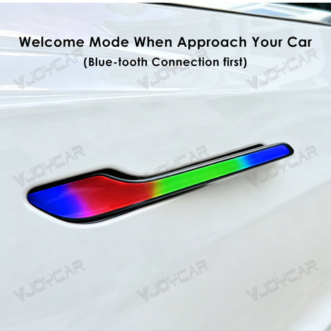 New Upgrade for Tesla Auto Door Handle Wireless Install Multi-contact Pop Up Colorful LED Panel