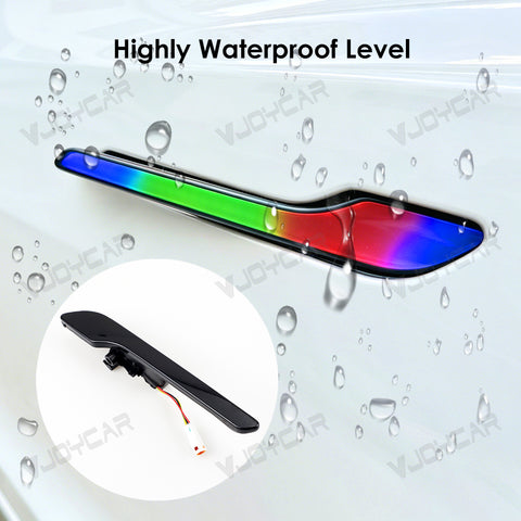 New Upgrade for Tesla Auto Door Handle Wireless Install Multi-contact Pop Up Colorful LED Panel