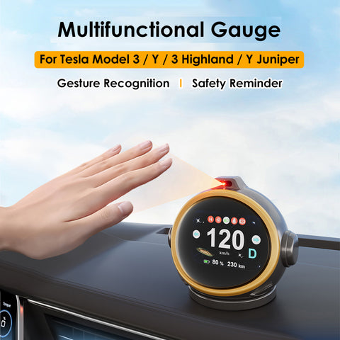 New Smart Dashboard Display HUD Gauge Robot Design Digital Speedometer Gesture Recognition for Tesla Model 3 / 3 Highland / Y / Y Juniper