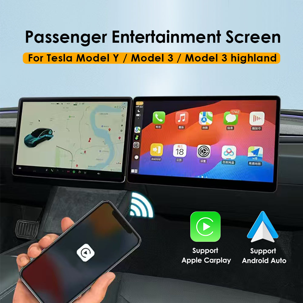 VJOYCAR 2024 New Tesla Accessories 15.6" Touch Screen Front Passenger Screen Entertainment Display for Model 3 Model Y