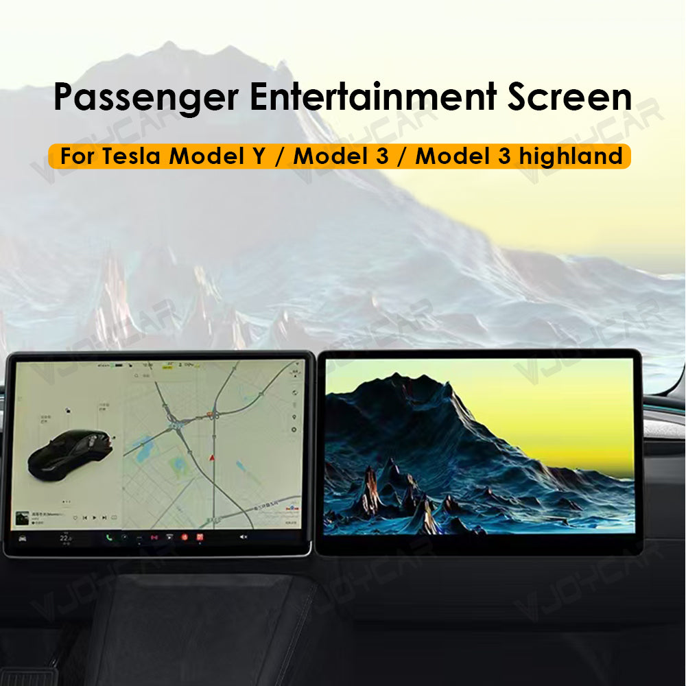 VJOYCAR 2024 New Tesla Accessories 15.6" Touch Screen Front Passenger Screen Entertainment Display for Model 3 Model Y