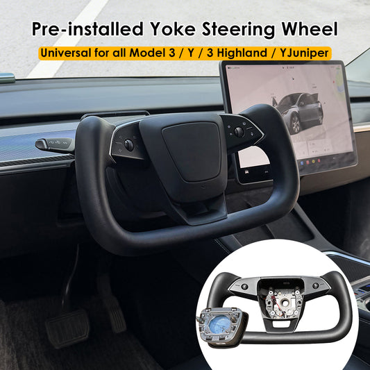 New Pre-installed Universal Yoke Steering Wheel for Tesla Model 3 / Y / 3 Highland / Y Juniper 17+ All Years Vehicle