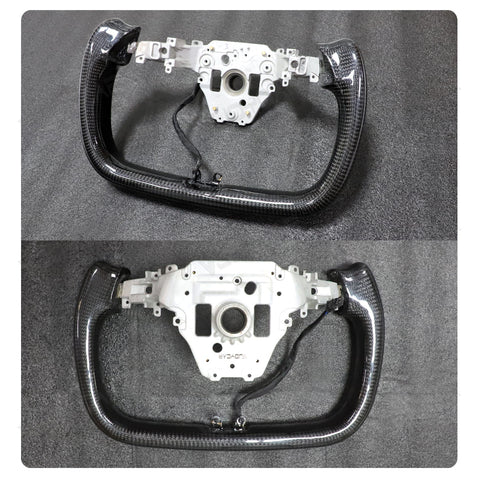 2026+ New Tesla Model Y Juniper Carbon Fiber Yoke Steering Wheel Handle With Heating 350mm Retrofit Customized Handles