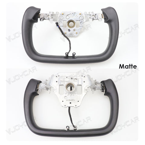 2026+ New Tesla Model Y Juniper Carbon Fiber Yoke Steering Wheel Handle With Heating 350mm Retrofit Customized Handles