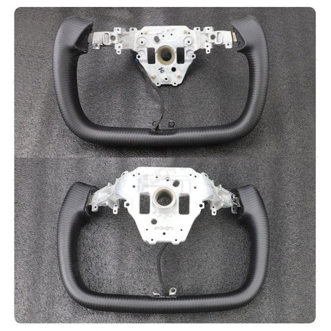 2026+ New Tesla Model Y Juniper Carbon Fiber Yoke Steering Wheel Handle With Heating 350mm Retrofit Customized Handles