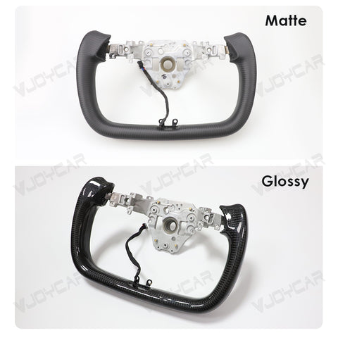 2026+ New Tesla Model Y Juniper Carbon Fiber Yoke Steering Wheel Handle With Heating 350mm Retrofit Customized Handles