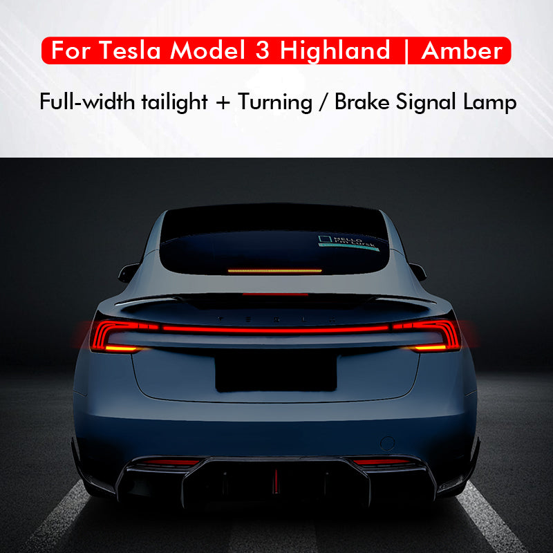 for Tesla Model 3 Highland Full Width Taillight Rear LED Lamp Brake Light Turning Signal Lights Uprade