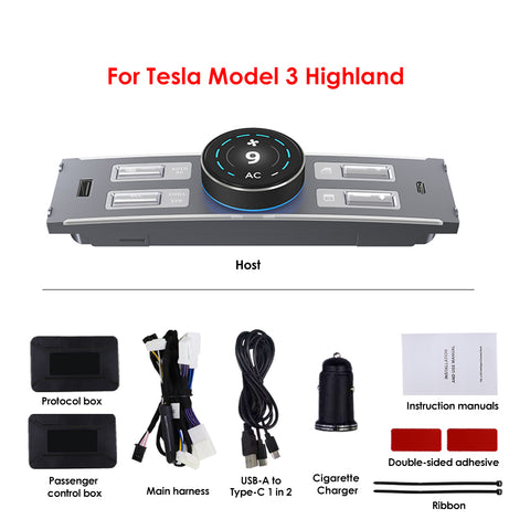 Tesla Model 3 Model Y USB 포트 센터 콘솔 도킹 스테이션용 LCD 지능형 다기능 USB 허브 제어 도크