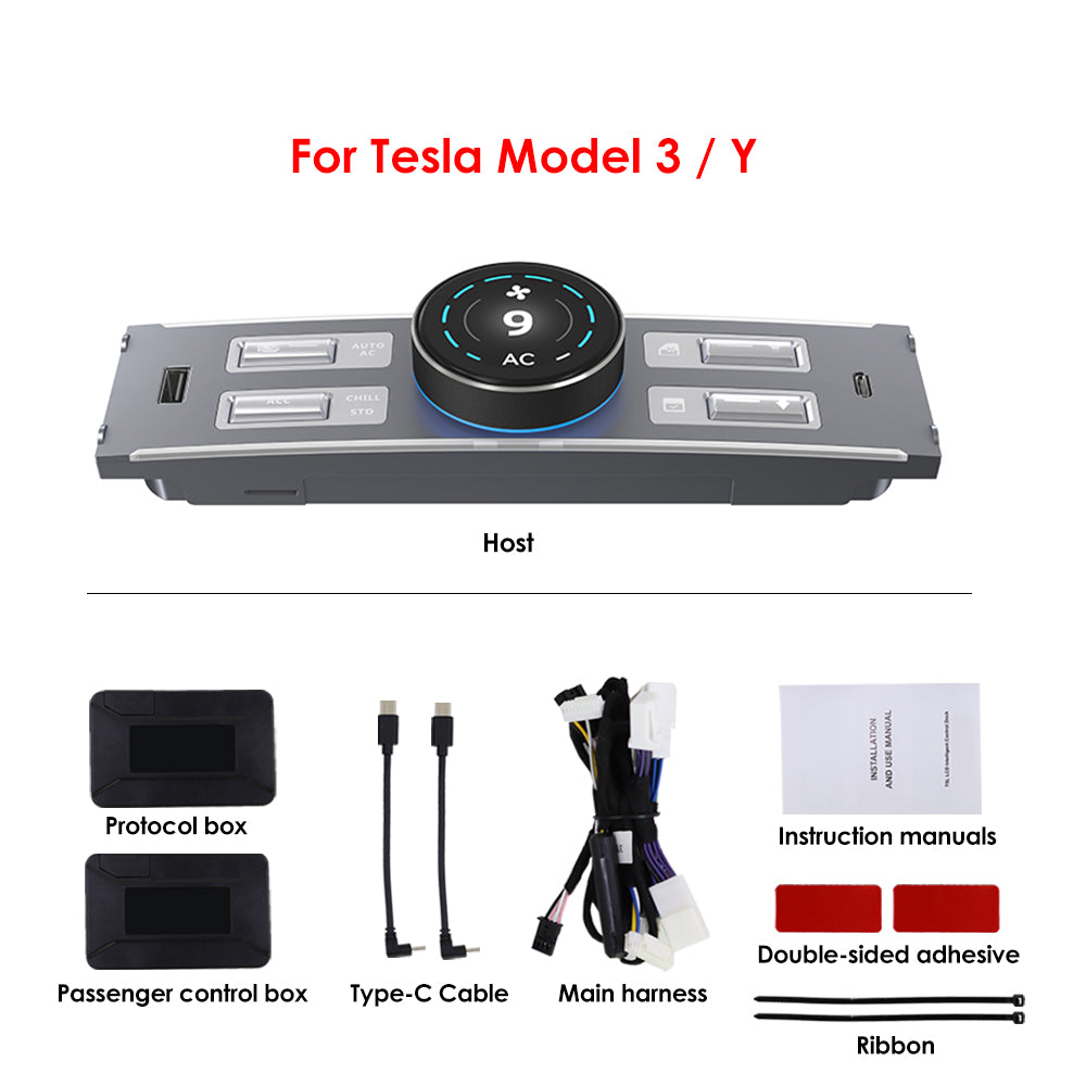 Tesla Model 3 Model Y USB 포트 센터 콘솔 도킹 스테이션용 LCD 지능형 다기능 USB 허브 제어 도크