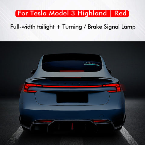 for Tesla Model 3 Highland Full Width Taillight Rear LED Lamp Brake Light Turning Signal Lights Uprade