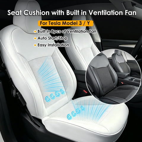 for Tesla Old Model 3 Model Y Seat Upgrade Cushion with Built in Ventilation Fan Auto On/Off