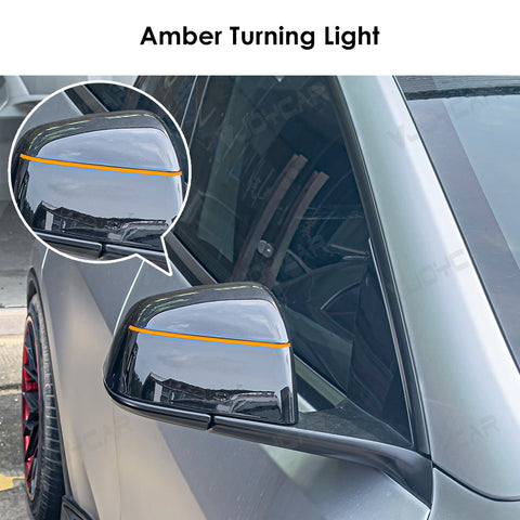 for Tesla Model Y / Model Y Juniper Full Self-Driving FSD Enhanced Autopilot Driving AP Rearview Mirror Blue Light with Blind Spot Red Light