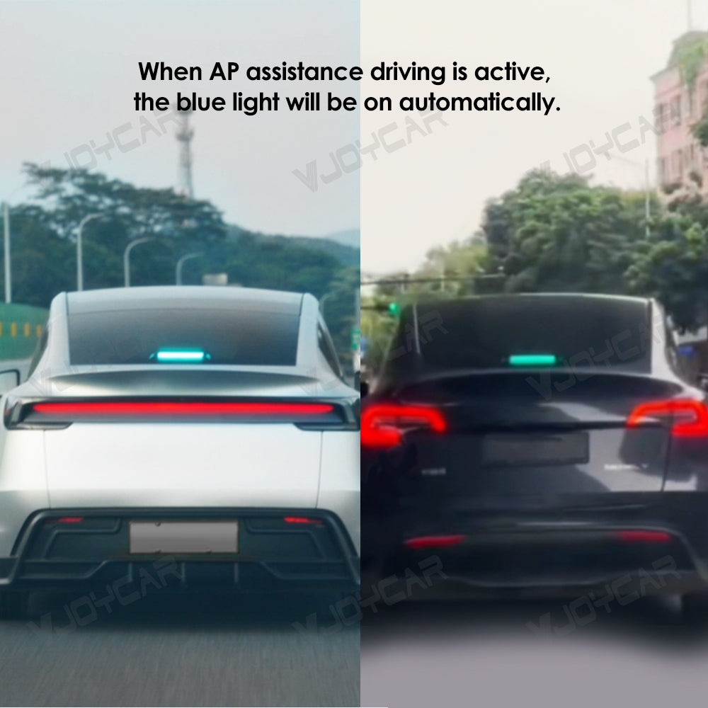 New Tesla Autopilot FSD Smart Driving LED Blue Light Rear Mirror Light for Model Y and Model Y Juniper