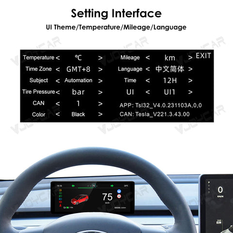 China Factory Offer 6.25 Inch Dashboard Screen for Tesla Model 3 Model Y Accept OEM ODM