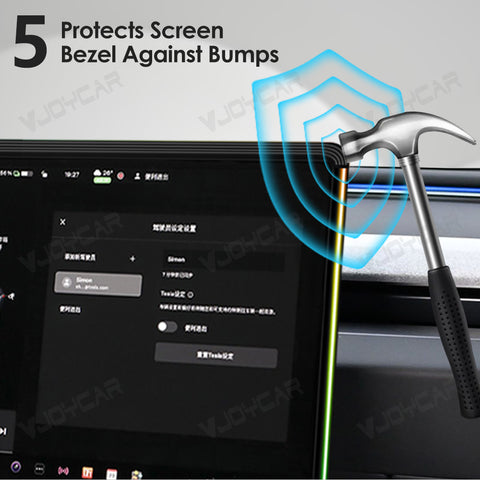 For Tesla Model 3 Highland Model Y Juniper New Central Screen Protection Ambient Light Wireless Phone Charger Phone Holder