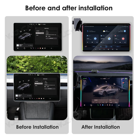 For Tesla Model 3 Highland Model Y Juniper New Central Screen Protection Ambient Light Wireless Phone Charger Phone Holder