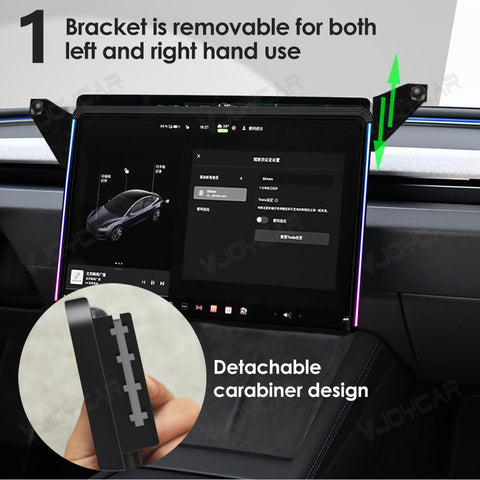 For Tesla Model 3 Highland Model Y Juniper New Central Screen Protection Ambient Light Wireless Phone Charger Phone Holder