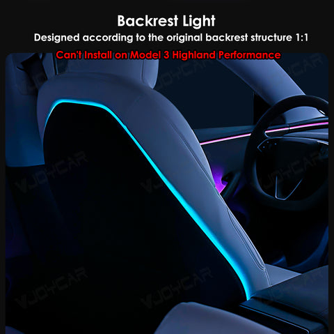 New Ambient Light for Tesla Model 3 Highland Dynamic Atmosphere Light Kit Door Grab Breathing Lamp Air-vent Stream Seat Back LED