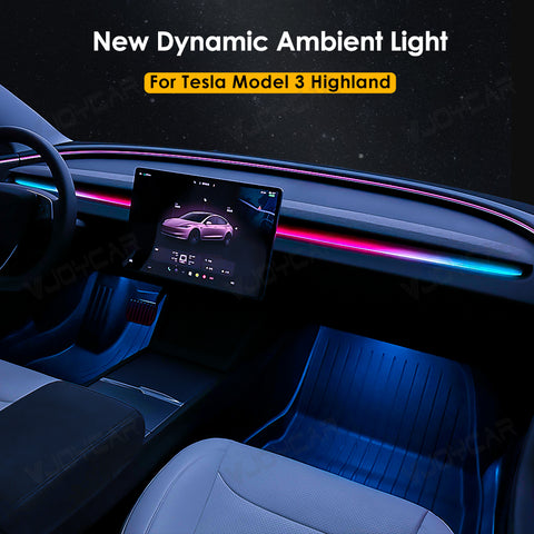 New Ambient Light for Tesla Model 3 Highland Dynamic Atmosphere Light Kit Door Grab Breathing Lamp Air-vent Stream Seat Back LED