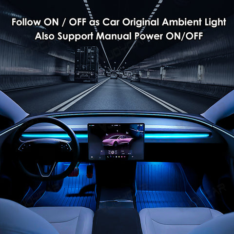 New Ambient Light for Tesla Model 3 Highland Dynamic Atmosphere Light Kit Door Grab Breathing Lamp Air-vent Stream Seat Back LED