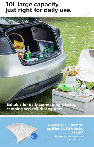 New Tesla Model 3 Highland Trunk Fridge 10L Portable Car Refrigerator Dual Cooling and Warming Function