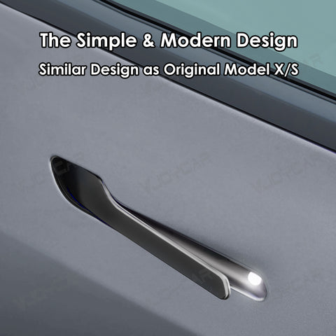New White LED Electric Auto Door Handle for Tesla Model Y Juniper 3 Highland Keep Original Handles Automatic Pop