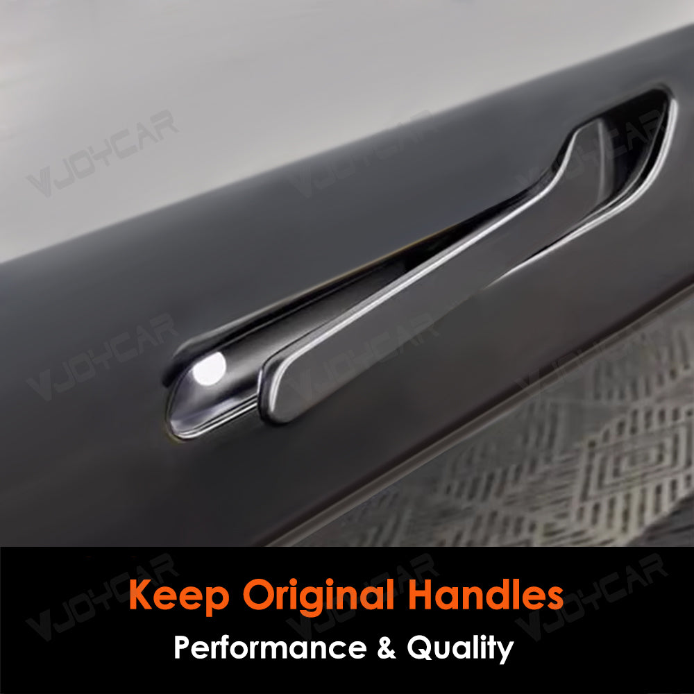 New White LED Electric Auto Door Handle for Tesla Model Y Juniper 3 Highland Keep Original Handles Automatic Pop
