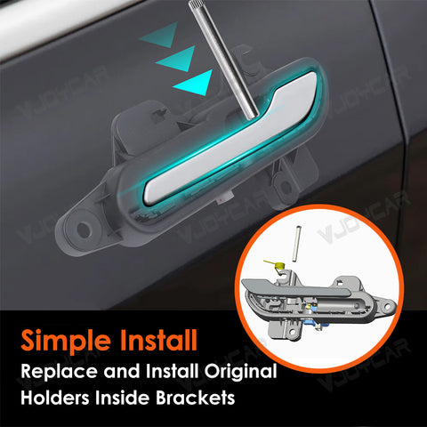 New White LED Electric Auto Door Handle for Tesla Model Y Juniper 3 Highland Keep Original Handles Automatic Pop