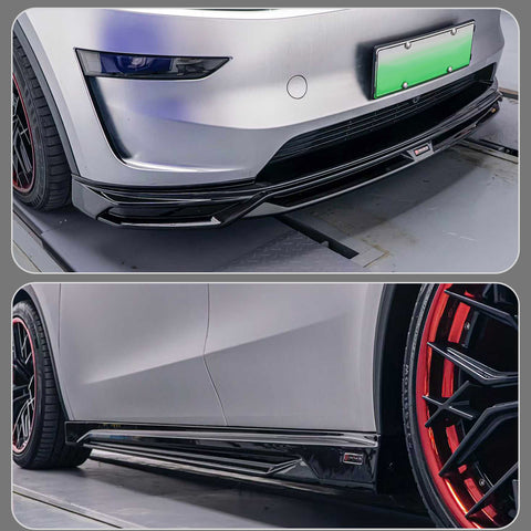for Tesla Model Y 2025+ Juniper Body Part Kit Front Blade Side Skirts Rear Diffuser ABS Appearance